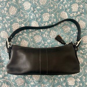 Coach Black Leather Baguette Bag - Vintage Y2K